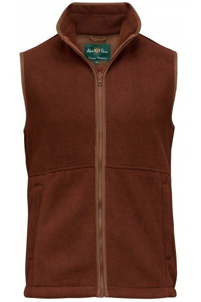 Alan Paine Aylsham Mens Fleece waistcoat russet