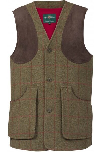 Alan Paine Compton Mens Tweed Shooting Waistcoat - Sage