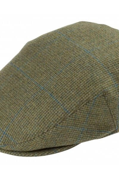 Alan Paine Compton Mens Tweed Flat Cap - Lagoon