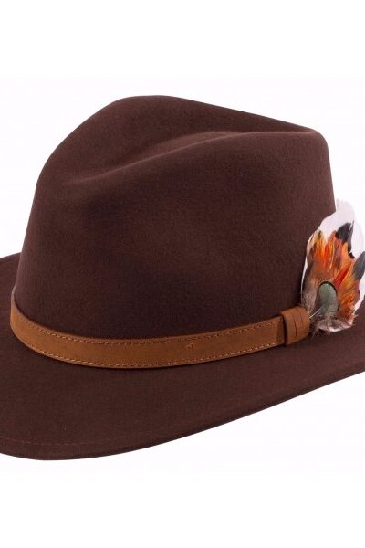 Alan Paine Richmond Unisex Felt Hat - Brown