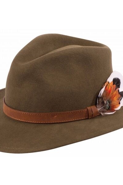 Alan Paine Richmond Unisex Felt Hat - Olive