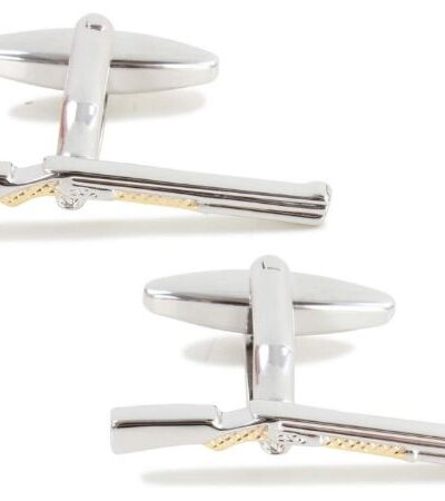 Dalaco Shotgun Cufflinks 2 Tone Rhodium & Gold plate