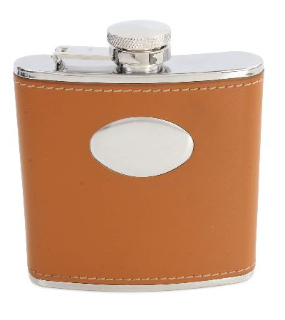 Dalaco Hip Flask Brown with Engraving Oval